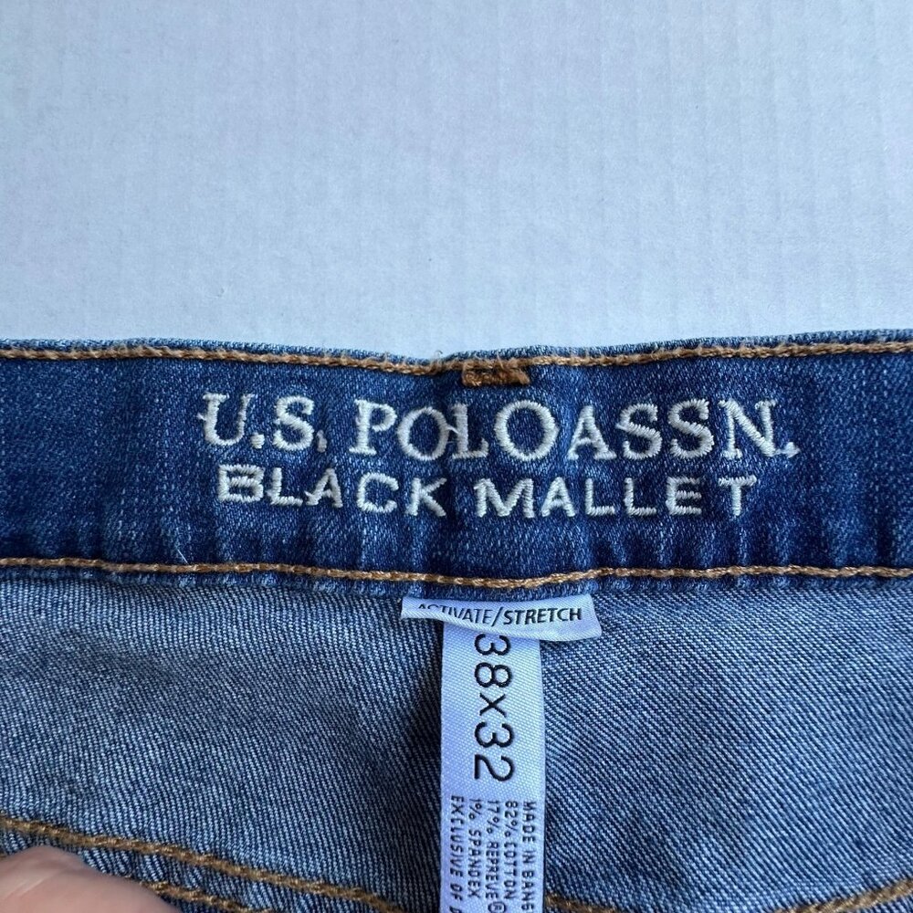 U.S. Polo Assn Men's Black Mallet Slim Fit Jeans W38 L32 Sexy Grunge Hip-Hop NWT - Picture 14 of 16